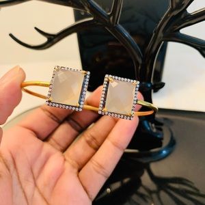 Gray Chalcedony CZ 925 Sterling Silver Bangles